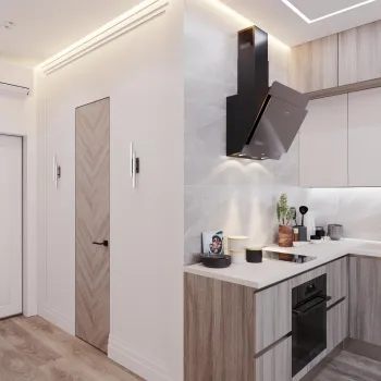 Интерьер кухни с нишей с подсветкой и с подсветкой  смотреть на Basicdecor
