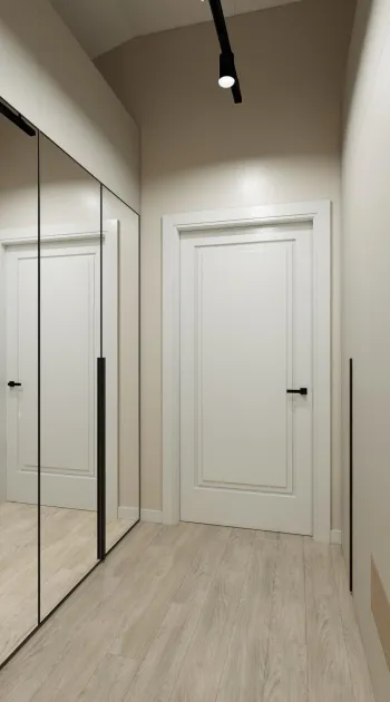 Интерьер прихожей с зеркалом на двери  смотреть на Basicdecor