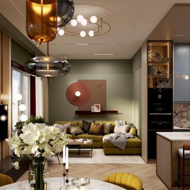 Интерьер гостиной c подсветкой  смотреть на Basicdecor