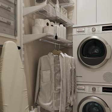 Интерьер с постирочной и хранением верхней одежды  смотреть на Basicdecor
