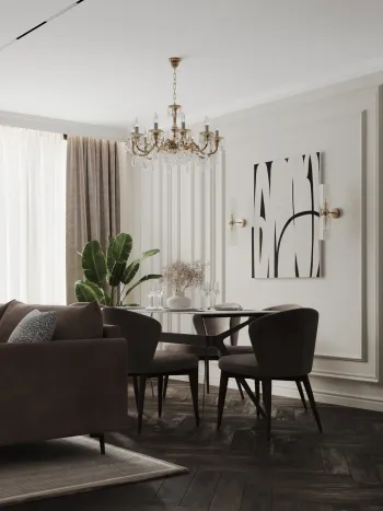 Интерьер гостиной с картинами над камином  смотреть на Basicdecor