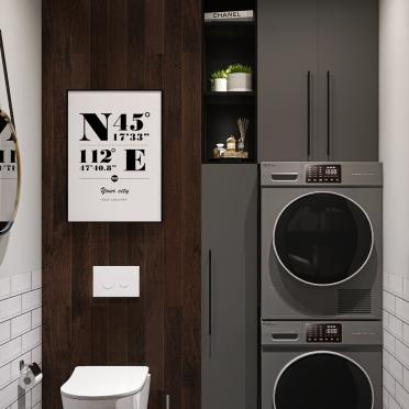 Интерьер ванной с постирочной  смотреть на Basicdecor