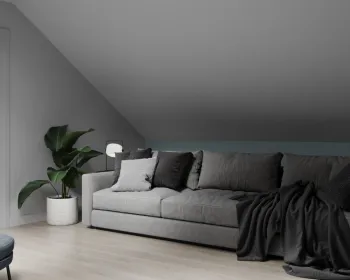 Интерьер гостиной с на мансарде в современном стиле смотреть на Basicdecor