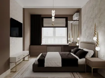 Интерьер спальни cветильниками над кроватью  смотреть на Basicdecor