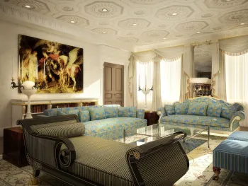 Интерьер гостиной в классическом стиле, барокко и ампире смотреть на Basicdecor
