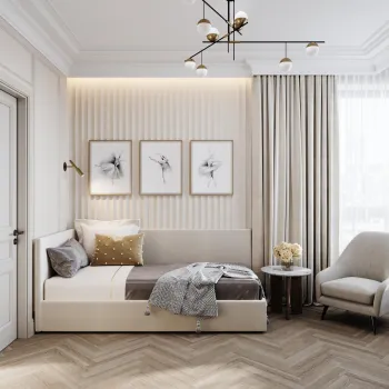 Интерьер детской cветильниками над кроватью  смотреть на Basicdecor