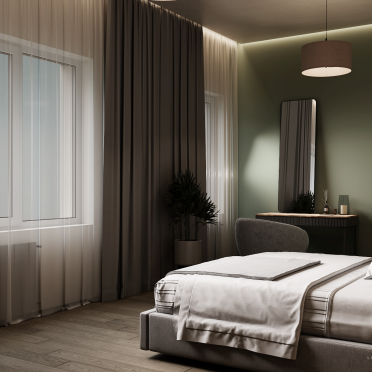 Интерьер спальни cветильниками над кроватью  смотреть на Basicdecor