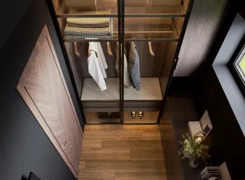 Интерьер с гардеробной в современном стиле смотреть на Basicdecor