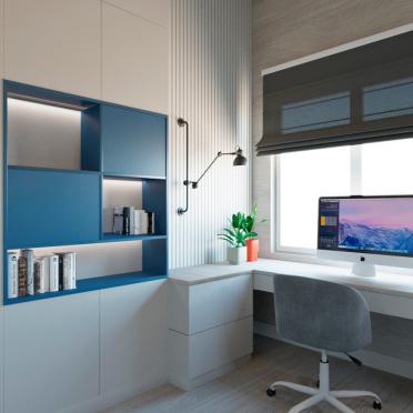 Интерьер детской c рабочим местом в современном стиле смотреть на Basicdecor