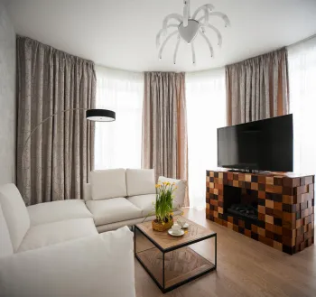 Интерьер гостиной c эркером в современном стиле смотреть на Basicdecor