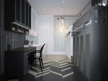 Интерьер c рабочим местом в классическом стиле смотреть на Basicdecor
