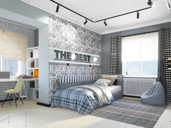 Интерьер детской с для мальчика и с игровой зоной  смотреть на Basicdecor