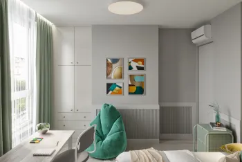 Интерьер c рабочим местом в современном стиле смотреть на Basicdecor