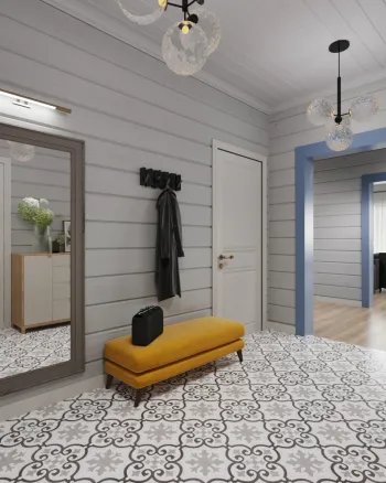 Интерьер прихожей с в деревянном доме  смотреть на Basicdecor