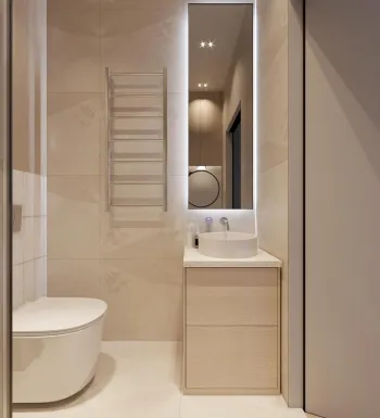 Интерьер ванной c подсветкой  смотреть на Basicdecor