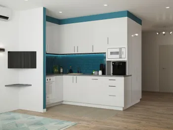 Интерьер кухни с угловой кухней в современном стиле смотреть на Basicdecor