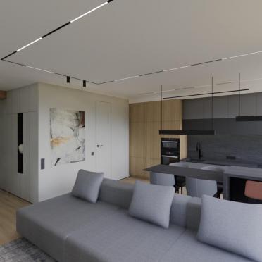Интерьер кухни cветовыми линиями и с подсветкой  смотреть на Basicdecor