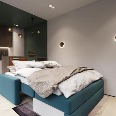 Интерьер спальни cветильниками над кроватью  смотреть на Basicdecor