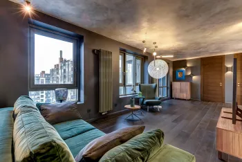 Интерьер гостиной c подсветкой  смотреть на Basicdecor