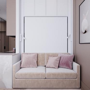 Интерьер гостиной cтеной за диваном  смотреть на Basicdecor