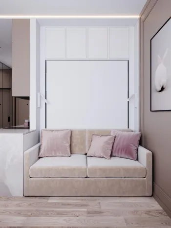 Интерьер гостиной cтеной за диваном  смотреть на Basicdecor