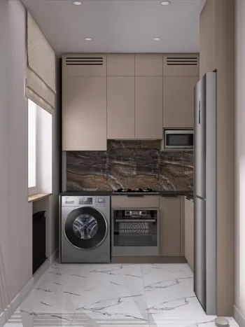 Интерьер кухни с постирочной  смотреть на Basicdecor