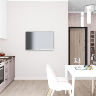 Интерьер кухни с телевизором на стене  смотреть на Basicdecor