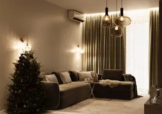 Интерьер гостиной c подсветкой  смотреть на Basicdecor