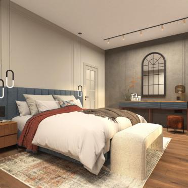 Интерьер спальни cветильниками над кроватью  смотреть на Basicdecor
