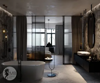 Интерьер ванной в современном стиле смотреть на Basicdecor