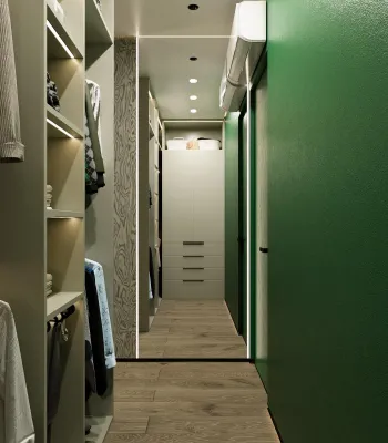 Интерьер спальни с проходной  смотреть на Basicdecor