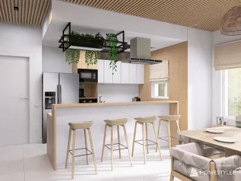 Интерьер гостиной в современном стиле и эко смотреть на Basicdecor
