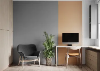 Интерьер c рабочим местом в современном стиле смотреть на Basicdecor