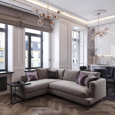 Интерьер гостиной c подсветкой  смотреть на Basicdecor