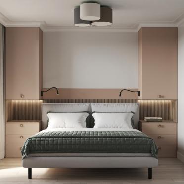 Интерьер спальни cветильниками над кроватью  смотреть на Basicdecor