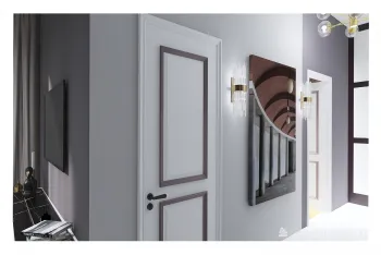 Интерьер с зеркалом на двери  смотреть на Basicdecor