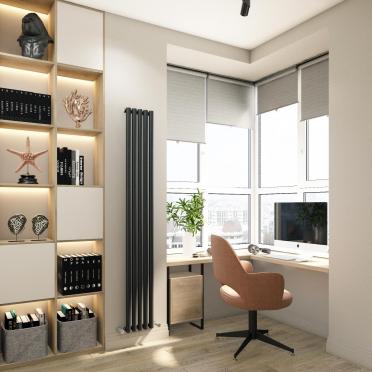 Интерьер c рабочим местом и жалюзи  смотреть на Basicdecor