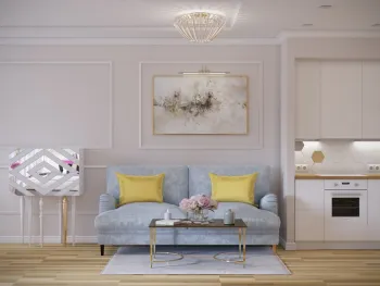 Интерьер гостиной cветильниками над столом в неоклассике смотреть на Basicdecor