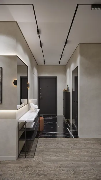 Интерьер прихожей с проходной  смотреть на Basicdecor