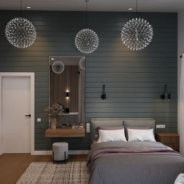 Интерьер спальни cветильниками над кроватью  смотреть на Basicdecor