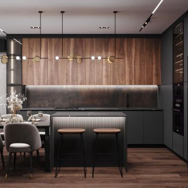 Интерьер кухни c островом в современном стиле смотреть на Basicdecor