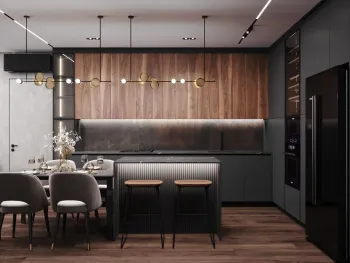 Интерьер кухни c островом в современном стиле смотреть на Basicdecor