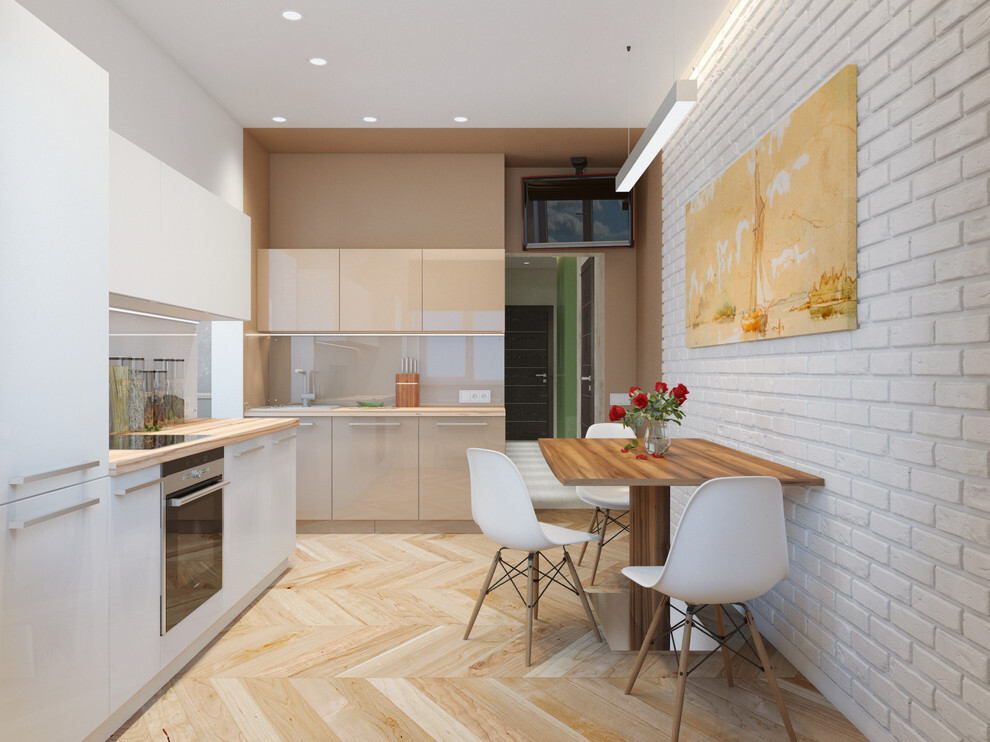 Дизайн кухни в двухкомнатной квартире (66 фото)