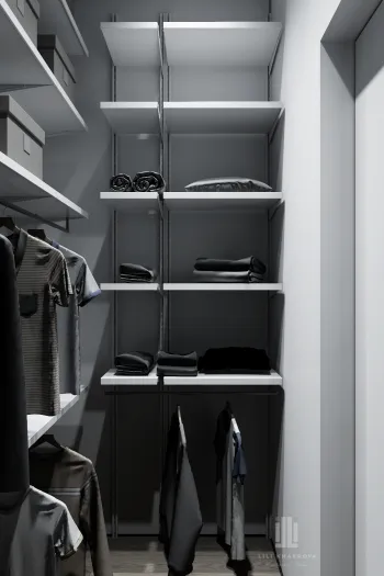 Интерьер гардеробной с гардеробной  смотреть на Basicdecor
