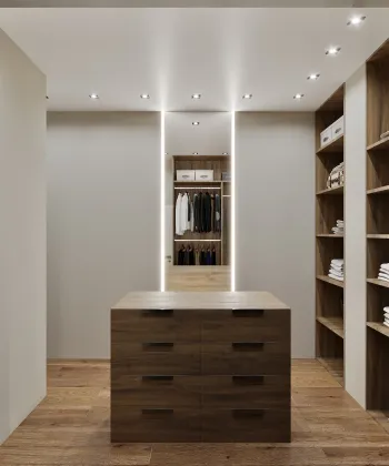 Интерьер гардеробной с подсветкой светодиодной  смотреть на Basicdecor