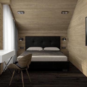 Интерьер спальни cветильниками над кроватью и с подсветкой  смотреть на Basicdecor