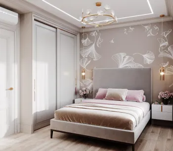 Интерьер спальни cветильниками над кроватью  смотреть на Basicdecor
