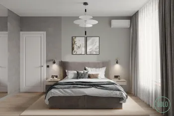 Интерьер спальни cветильниками над кроватью  смотреть на Basicdecor