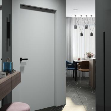 Интерьер прихожей с зеркалом на двери  смотреть на Basicdecor