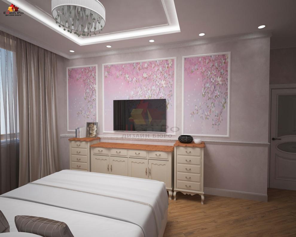 Интерьер спальни с подсветкой настенной, подсветкой светодиодной и с подсветкой в классическом стиле